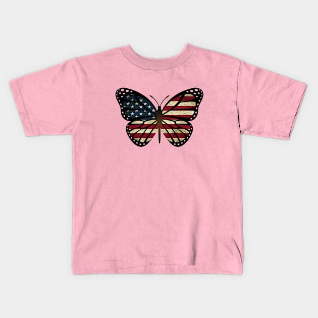 ButterFlag US Kids T-Shirt by pasnthroo